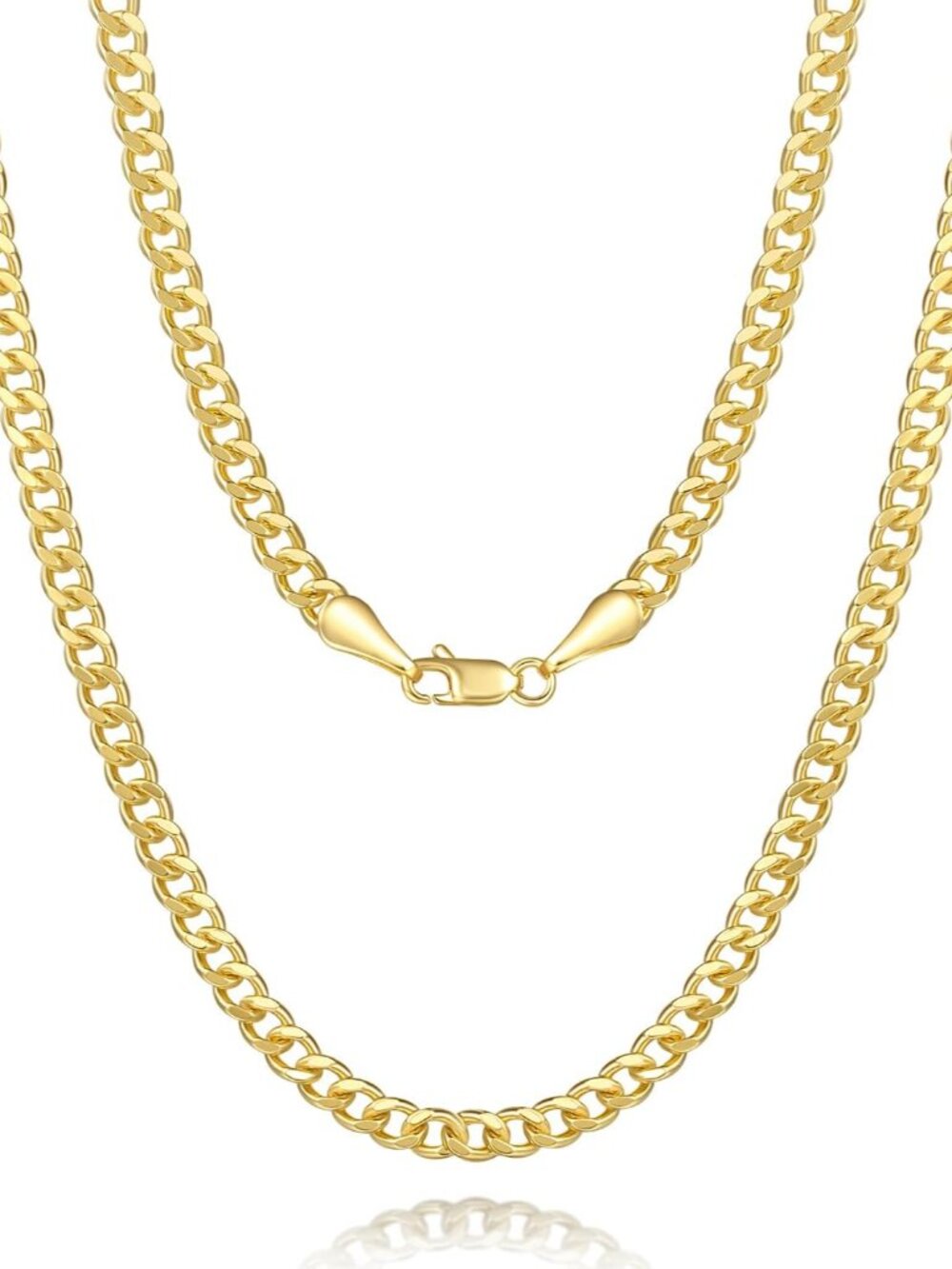 4K Gold Chain for Womens 4K Gold Necklaces for Women Trendy Cuban Link Chain for
